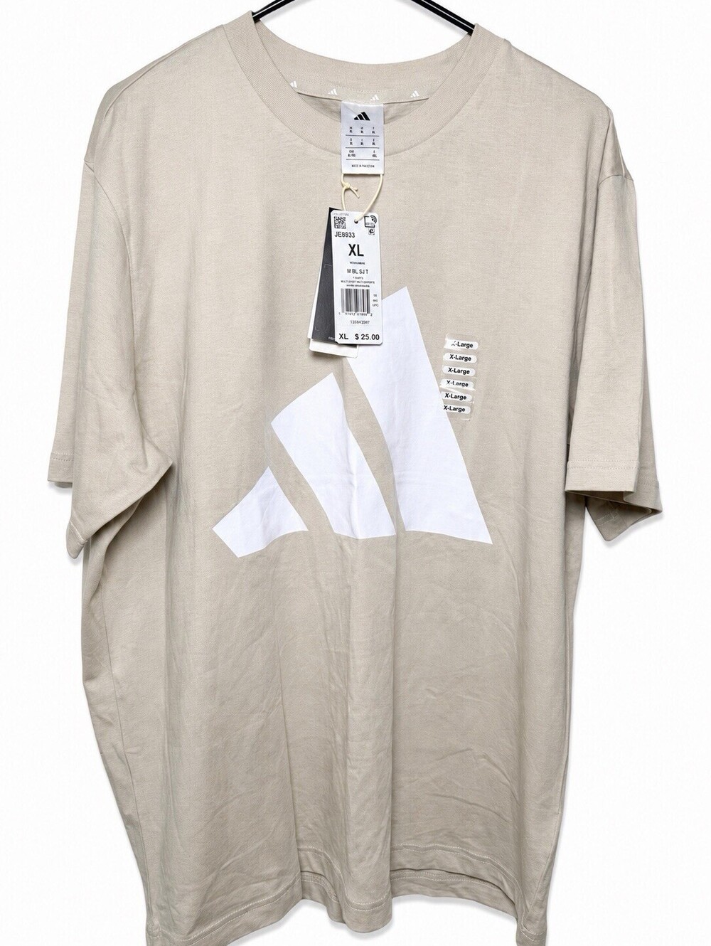 adidas Essentials Big Logo T-Shirt Mens XL Wonder Alumina White NWT JE8933